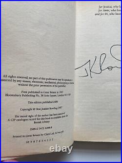 J. K. Rowling Harry Potter and the Philosopher's Stone SIGNED First Edition