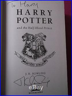 JK Rowling Signed Harry Potter & The Half Blood Prince First Edition Book