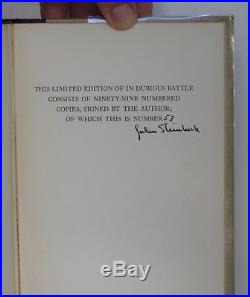 JOHN STEINBECK In Dubious Battle SIGNED FIRST LIMITED EDITION