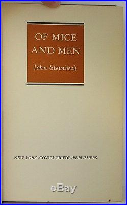JOHN STEINBECK Of Mice and Men INSCRIBED FIRST EDITION