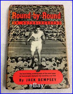 Jack Dempsey Vintage Signed First Edition 1940 Hardcover Book Round By Round