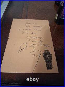 James Ellroy The Black Dahlia First Edition Signed On Maltese Falcon Notepad