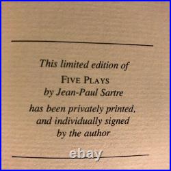Jean Paul Sartre FIRST EDITION signed FIVE PLAYS