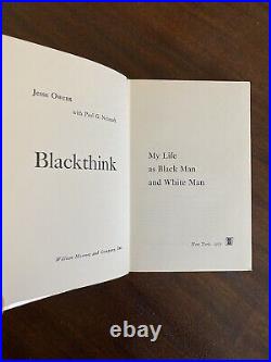 Jesse Owens SIGNED & INSCRIBED FIRST EDITION Blackthink 1/1 1st Olympics Track