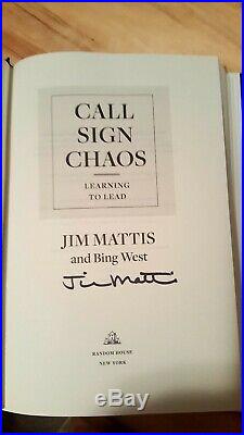 Jim Mad Dog Mattis Call Sign Chaos, Rare Signed HB/1st Edition Trump