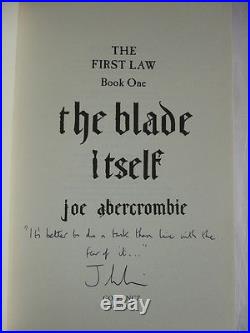 Joe Abercrombie'The Blade Itself' SIGNED and LINED first edition 1st/1st