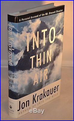 Jon Krakauer SIGNED & Inscribed Into Thin Air First Edition Mount Everest
