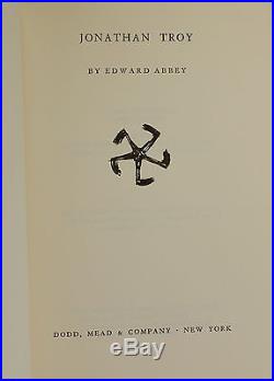 Jonathan Troy SIGNED by EDWARD ABBEY First Edition 1954 1st Printing RARE