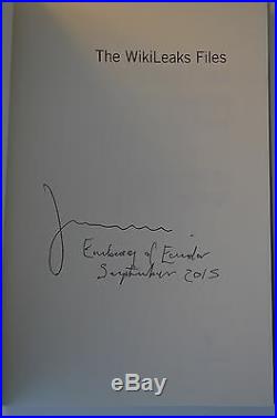 Julian Assange The Wikileaks Files Signed First Edition (excellent condition)