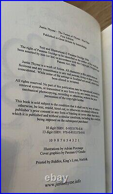 Justin Thyme by Panama Oxridge Signed, Lined And dated First Edition