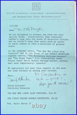 K C Constantine / Man Who Liked Slow Tomatoes Signed First Edition Review 1982