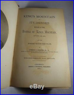 King's Mountain and Its Heroes Signed by Lyman Draper First Edition RARE