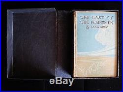 LAST PLAINSMEN Zane Grey 1908 Signed FIRST EDITION custom box Buffalo Jones sig