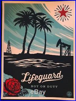 LIFEGUARD NOT ON DUTY Shepard Fairey Signed/Numbered FIRST EDITION
