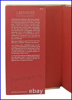 Lateness David Shapiro First Edition Signed by David Hockney