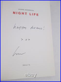 Laurie Anderson NIGHT LIFE First Edition SIGNED