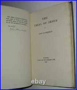 LeatherTRIAL OF JESUS! Christ MASEFIELD (SIGNED LIMITED!)FIRST EDITION RARE! GIFT