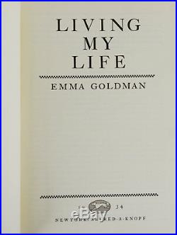 Living My Life EMMA GOLDMAN SIGNED First Single-Volume Edition 1934 Anarchism