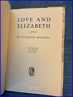 Love and Elizabeth Poems -Hopkins, 1944-First edition 1200 copies SIGNED RARE