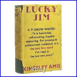 Lucky Jim, Kingsley Amis. First Edition, 1st Printing 1st State DJ, Signed Twice