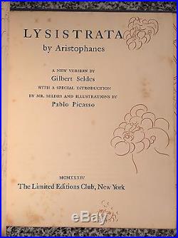 Lysistrata Picasso Signed First Edition Limited Editions Club, New York 1934