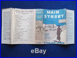 MAIN STREET SIGNED by SINCLAIR LEWIS First Edition, First Issue
