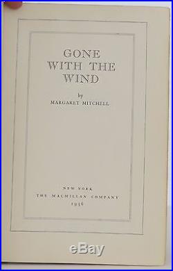 MARGARET MITCHELL Gone with the Wind SIGNED FIRST EDITION