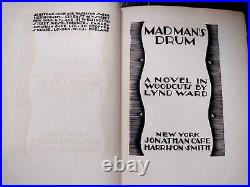 Madman's Drum by Lynd Ward, SIGNED First Edition, 1930, Woodcut Illustrations