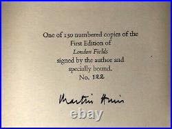 Martin Amis London Fields VERY RARE 2X SIGNED LIMITED First Edition #122/150