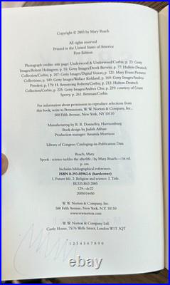 Mary Roach SPOOK SIGNED First Edition, Hardcover + Dustjacket