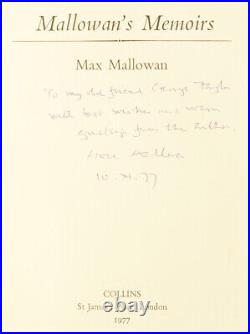 Max MALLOWAN / Mallowan's Memoirs Signed 1st Edition