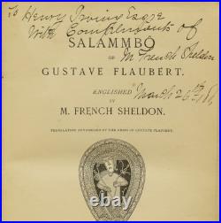 May French SHELDON / Salammbô of Gustave Flaubert Englished by M Signed 1st ed