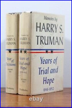 Memoirs by Harry S. Truman SIGNED BY TRUMAN FIRST EDITION 2 VOLS. DJs