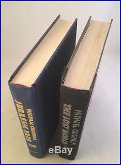 Michael Crichton-2 Books! -SIGNED! -First/1st Editions-Jurassic Park-Lost World
