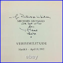 Michael Leonard Changing And Verisimilitude Signed Books