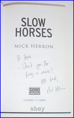 Mick Herron SLOW HORSES US 1st 2010 SIGNED (Jackson Lamb) Soho Constable