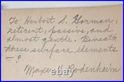 Minna And Myself by Maxwell Bodenheim Signed Inscribed 1918 First Edition Poetry