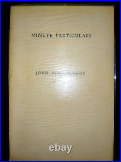 Minute Particulars by John Peale Bishop 1935 SC First Edition Limited Signed