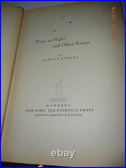 Music At Night, Aldous Huxley, hardcover, limited first edition, 1931, SIGNED