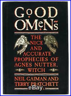 NEIL GAIMAN & TERRY PRATCHETT Good Omens SIGNED Hardcover 1990 1st First Edition