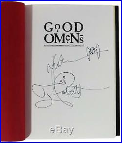 NEIL GAIMAN & TERRY PRATCHETT Good Omens SIGNED Hardcover 1990 1st First Edition