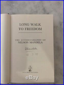 NELSON MANDELA AUTOBIOGRAPHY The Long Walk to Freedom Signed First Edition