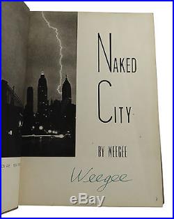Naked City SIGNED by WEEGEE First Edition 1st 1945 New York City Photography