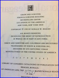 PRESIDENT RONALD REAGAN SIGNED AN AMERICAN LIFE FIRST EDITION With PROVENANCE