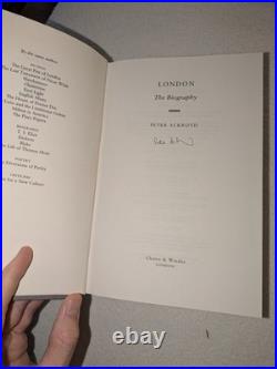 Peter Ackroyd Signed London The Biography (2000) 1st Edition Hardback with DJ
