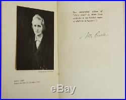 Pierre Curie SIGNED by MARIE CURIE Limited First Edition 1923 1/100 Radium