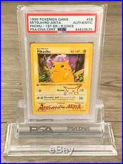 PokemonPikachu 1st Edition Mitsuhiro Arita SignedBase Set 58/102Rare Card