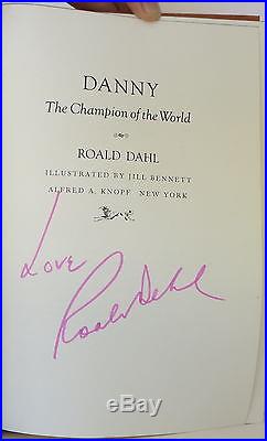 ROALD DAHL Danny The Champion of the World INSCRIBED FIRST EDITION