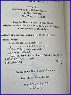 ROBERT JORDAN THE DRAGON REBORN BOOK THREE THE WHEEL OF TIME 1st/1st 1991 SIGNED