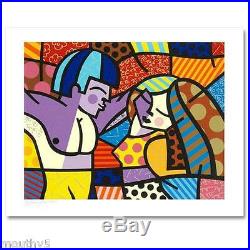 ROMERO BRITTO FIRST LOVE NEW LIMITED EDITION SERIGRAPH ON PAPER WithCOA